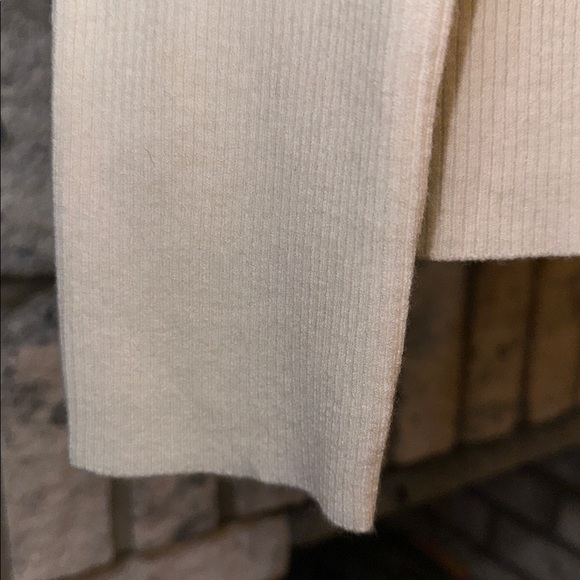 Mango XL Ivory Fine Knit Ribbed Mock Neck Mini Button Front Wool Blend Cardigan - Picture 13 of 16